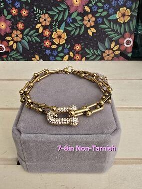 Gold-Tone Crystal Link Bracelet - Non-Tarnish